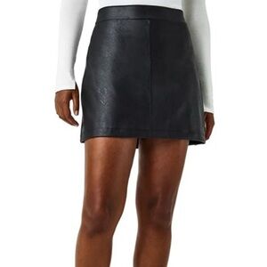 SPANX Black mini vegan Leather Skort with built-in shorts